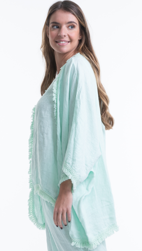 Linen Jacket with Fringe