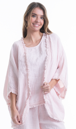 Linen Jacket with Fringe