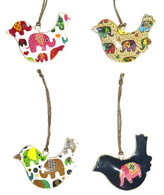 S/4 10cm birds in bold elephant design