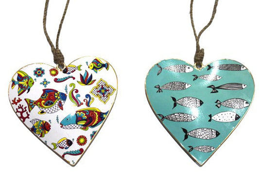 S/2 15cm hearts in fish design