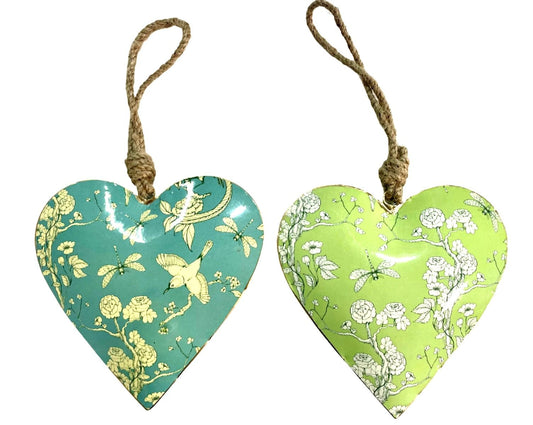 S/2 15cm heart (blue/green)
