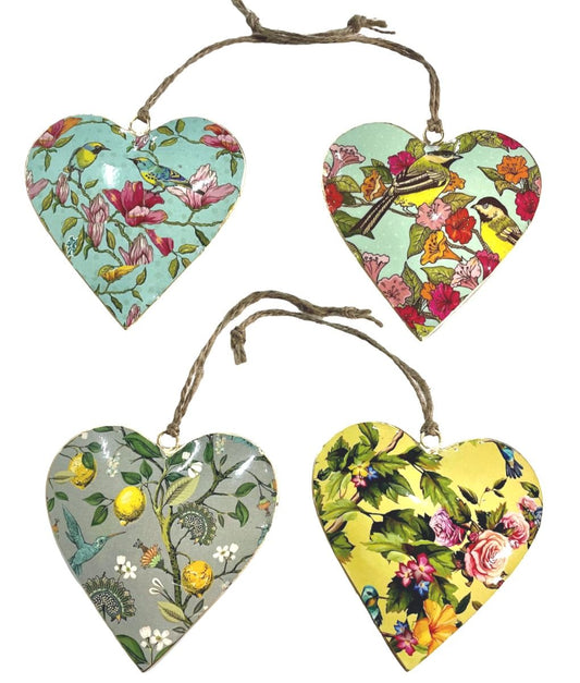 S/4 10 cm hearts with bird design