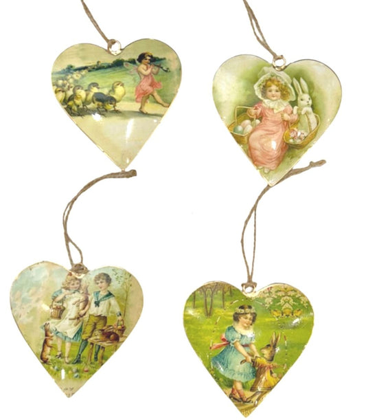 S/4 10cm hearts children/rabbits