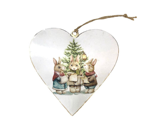 15 cm heart with Xmas mice design