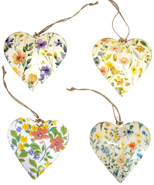 S/4 small floral hearts 10 cm