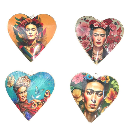 S/4 10cm frida kahlo hearts 10 cm