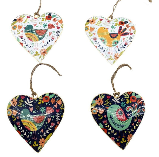 S/4 bird design 10cm hearts
