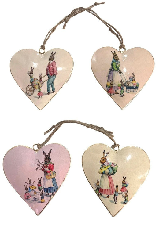 S/4 10cm heart with rabbit design