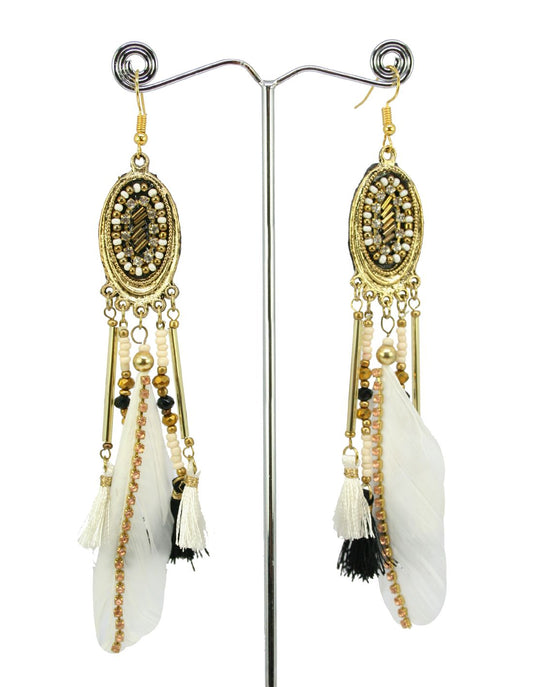 White feather earrings