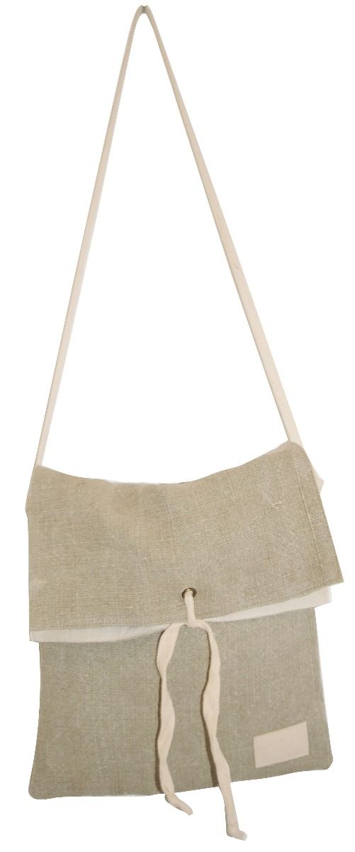 Grey cotton / linen  shoulder bag 34 (w) x37 (h) cm