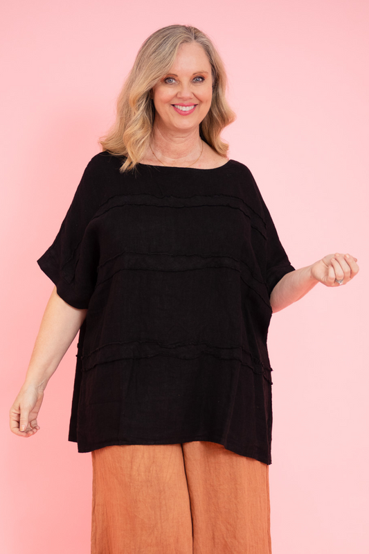 Eloise  Plus Size Top | Black