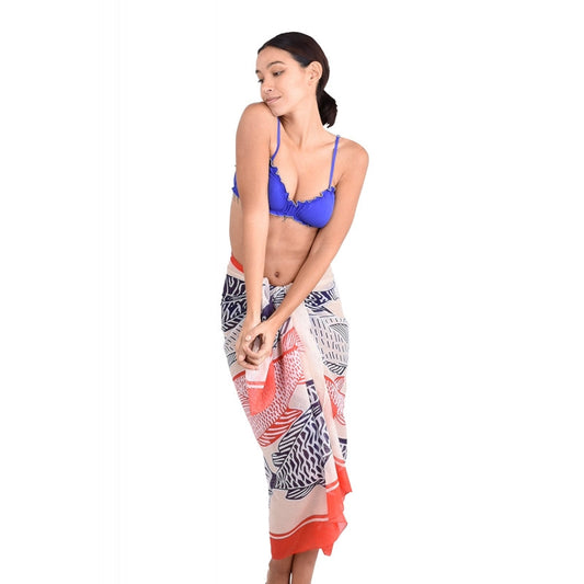 Large Fish Cotton Shawl 67261