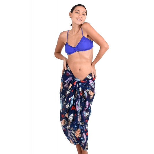 Fish and Moon Cotton Shawl 67373