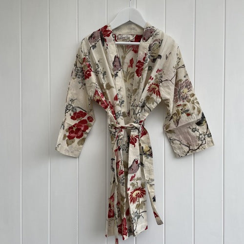 Bulbul Bird Cream Girl'S Kimono (Pack Of 4)