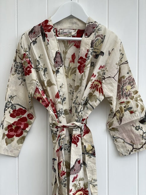 Bulbul Bird Cream Girl'S Kimono (Pack Of 4)