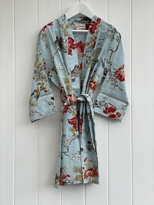 Bulbul Bird Powder Blue Girl'S Kimono (Pack Of 4)