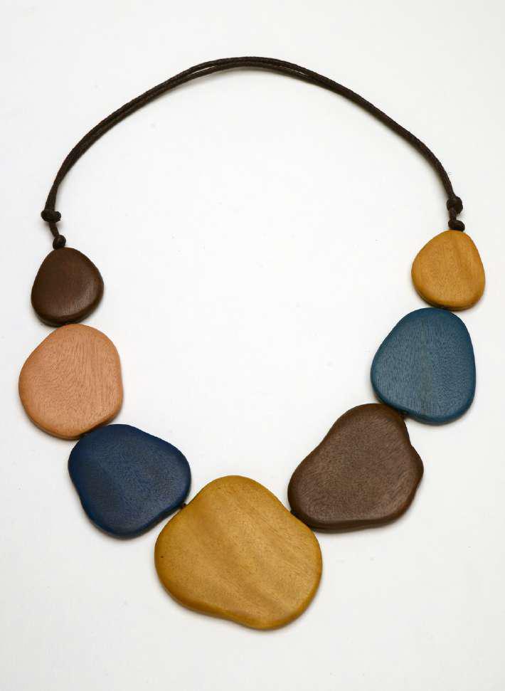 Beach Colour Inspired Wooden Beads Necklace N7-343CME