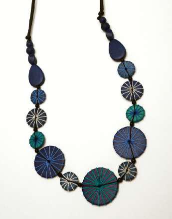 Blue Embroidered Necklace N7-349C