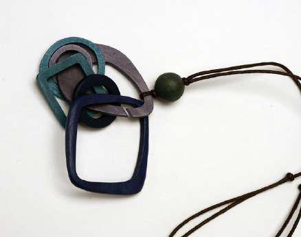 Wooden Chained Wooden Beaded Necklace N6-5325