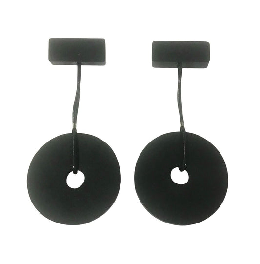Black wooden earrings