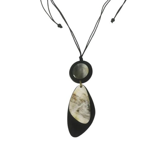 Wood/horn pendant neckalce