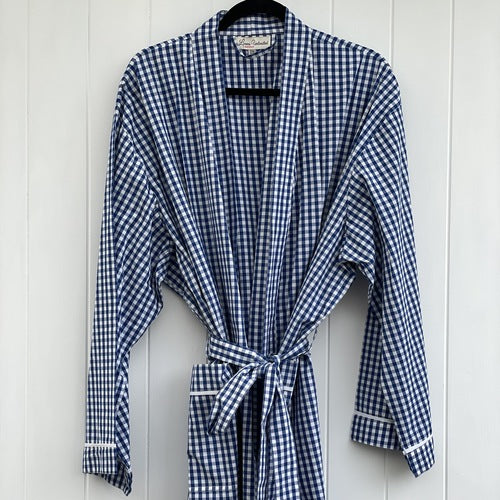 Blue Check Unisex Dressing Gown/Kimono