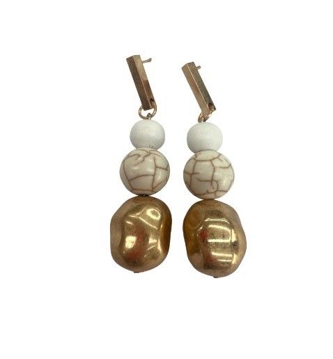 Wood, how lite and brass earrings