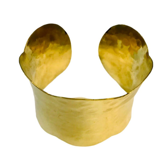 Hammered brass bangle 4.5 wide