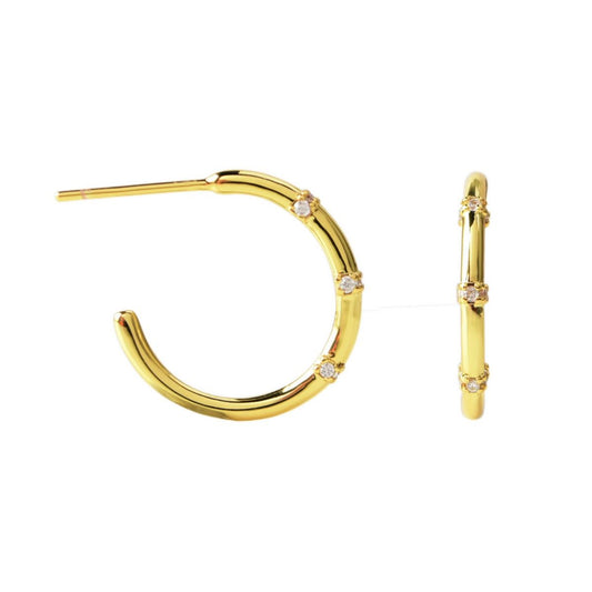 Brass hoop E/R with zircons