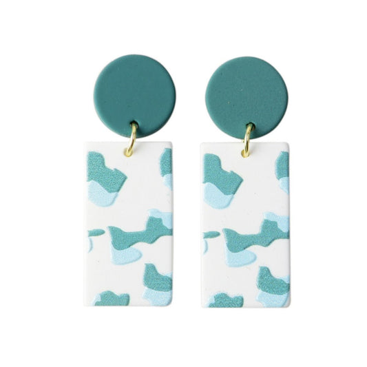 Teal /blue resin earrings