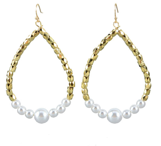 Gold pearl E/R with gold beads