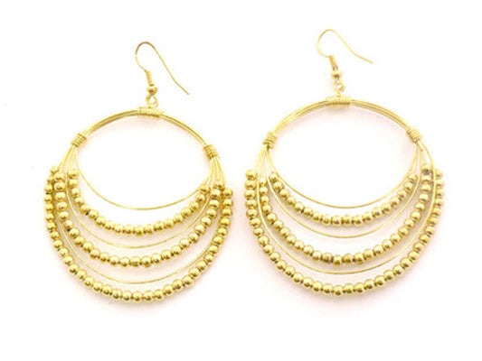 Round brass /6 line earrings