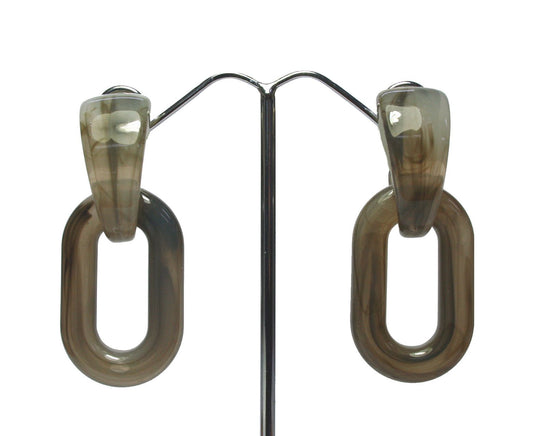 Grey resin earrings