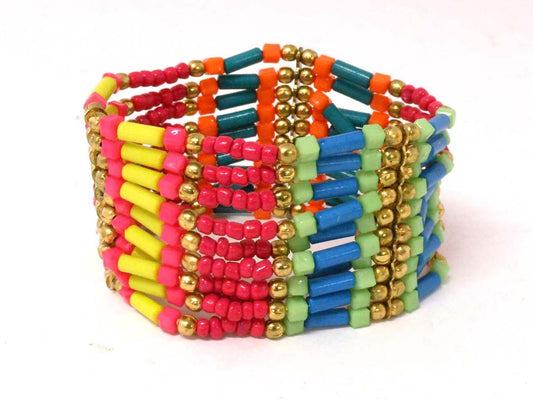 Multi coloured beaded bracelet