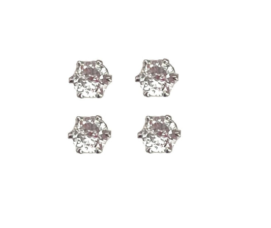 4 pairs of diamond studs ($3.50 per pair) silver backing
