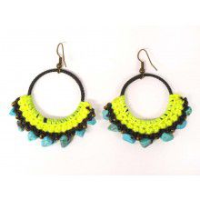 woven turq stone earrings