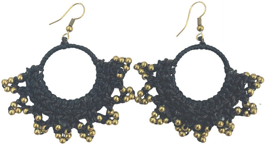 Dark chocolate crocheted earring