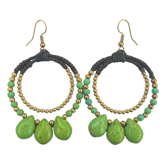 Green agate earrings