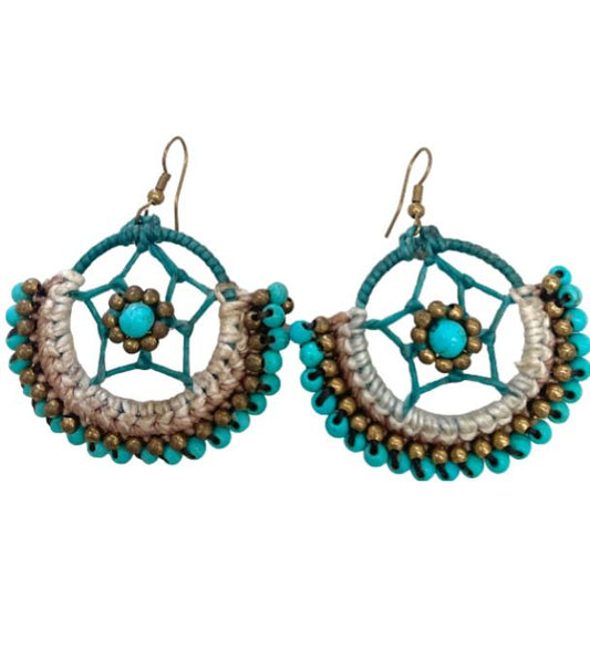 Turquoise woven earrings