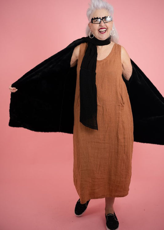 Etna Linen Scarf | Black