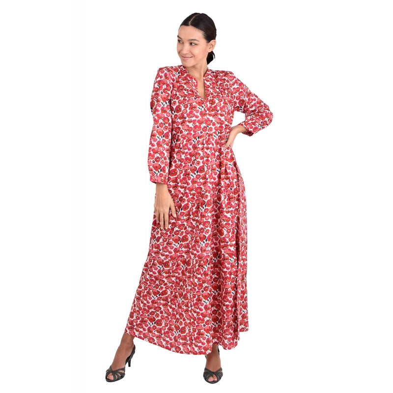 Pleated Cotton Printed Dress 67148