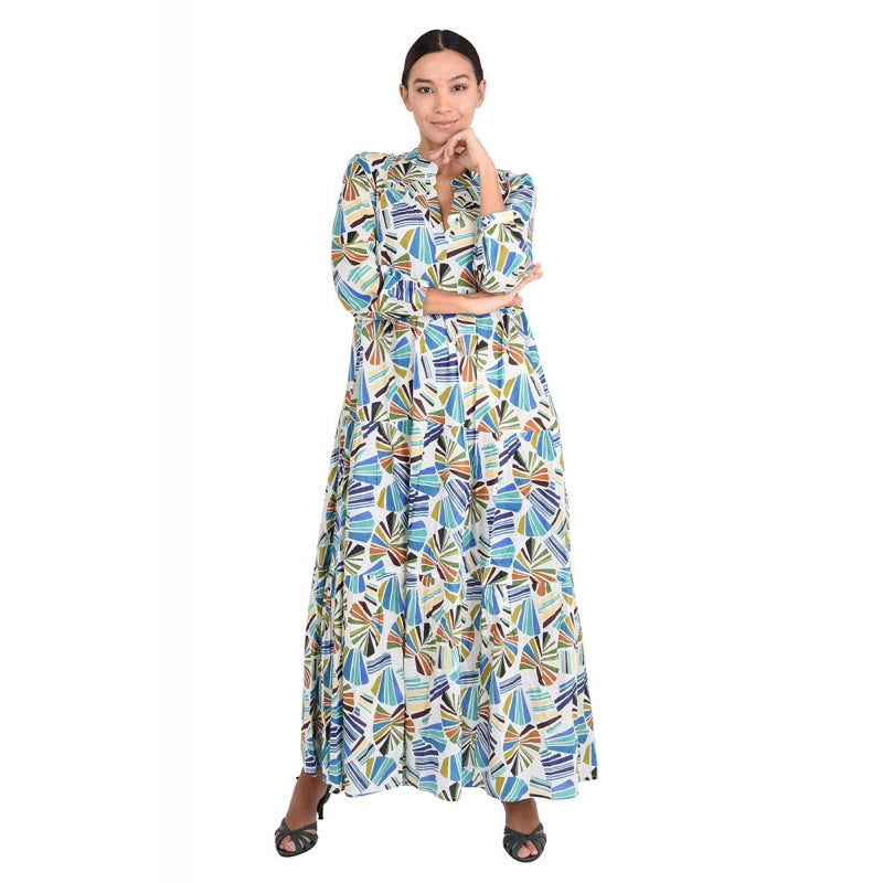 Pleated Cotton Printed Dress 67148