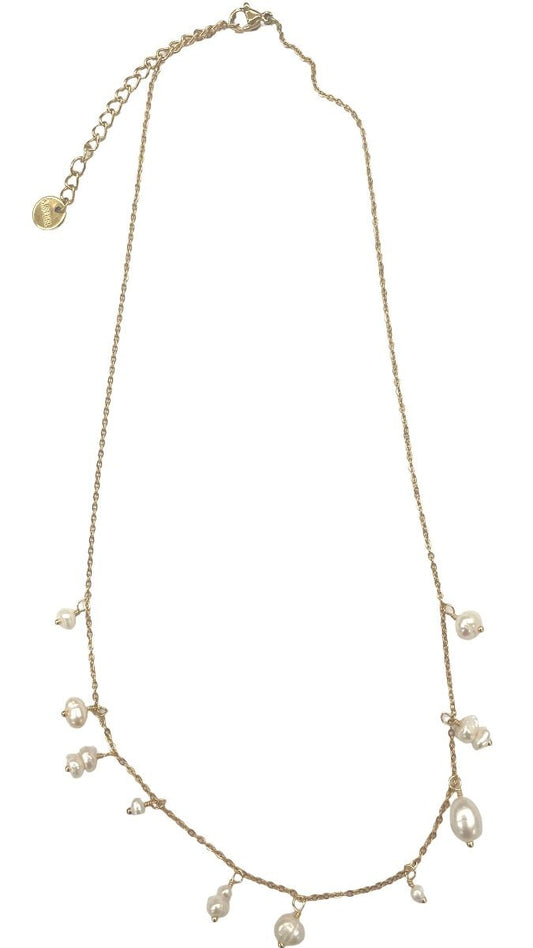 18K necklace fresh water pearl