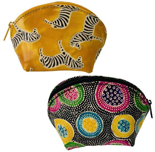 S/2 leather coin purses zebra/dot design 13.5x8x5.5cm ($4.00 each)