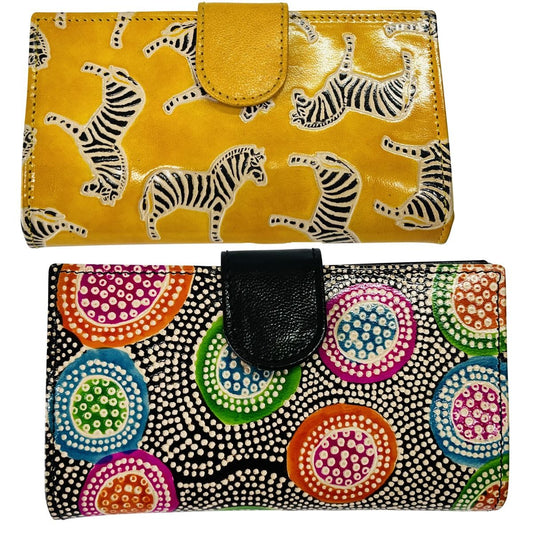 S/2 leather wallets zebra dot design 15.5x6x3.5 cm ($6.5 each)