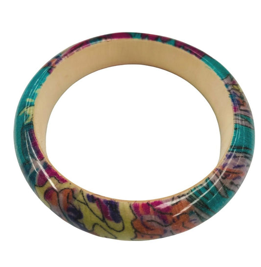 pink / green wood bangle