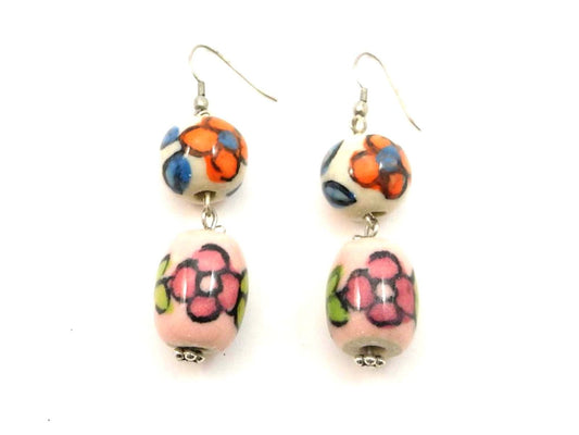 ceramic bead earrings