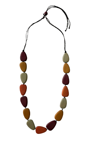 Simple Wooden Beaded Necklace N6-5396