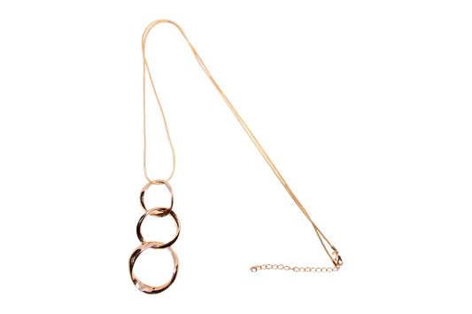Rose Gold 3 Circle Pd Necklace