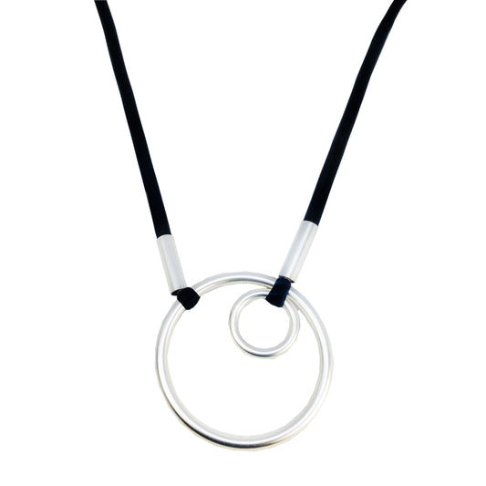 Matte Silver Pendant Necklace